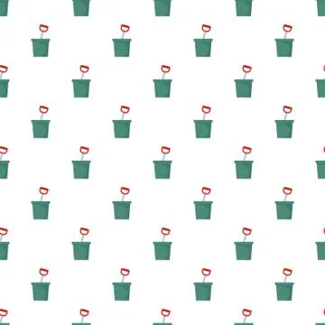 Pot with spade pattern seamless vector Stock Illustration