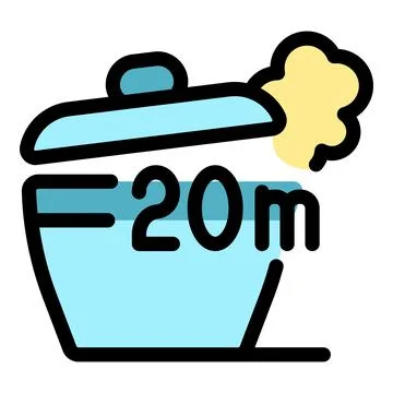 Pot steaming with a 20 minutes timer set, perfect cooking time Stock Illustration