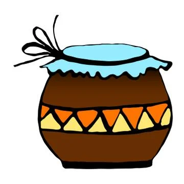 Pot for storage. vector illustration. Drawing by hand. Stock Illustration