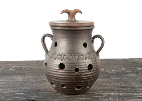 Pot to store garlic Stock Photos