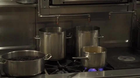 A pot on the stove Stock Footage 155452014