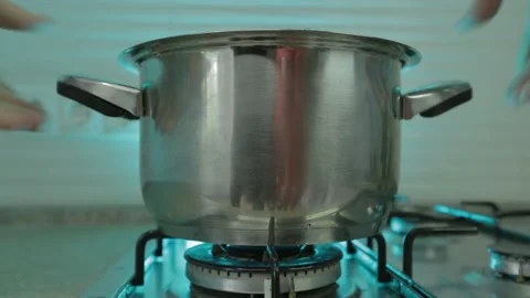 Pot on the stove Stock Footage 233690520