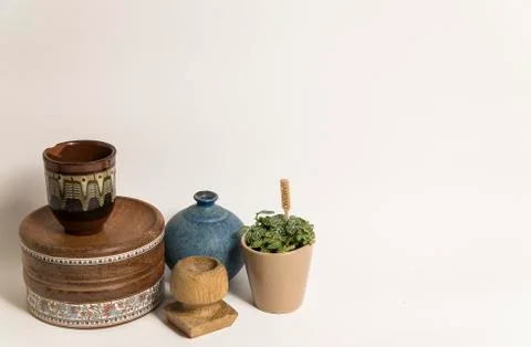 Pot in studio Stock Photos