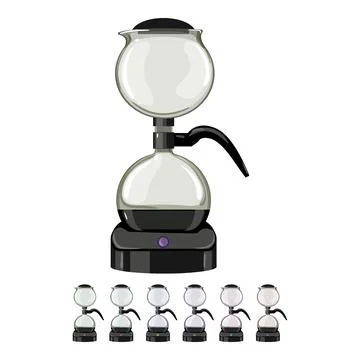 Pot syphon coffee maker cartoon vector graphic Stock Illustration