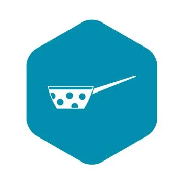 Pot with white dots and handle icon, simple style Illustration
