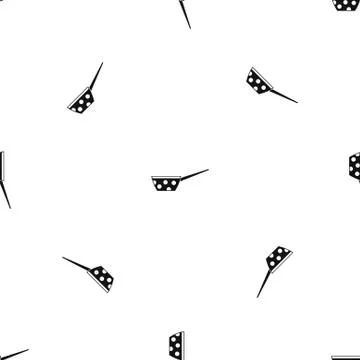 Pot with white dots and handle pattern seamless black Stock Illustration