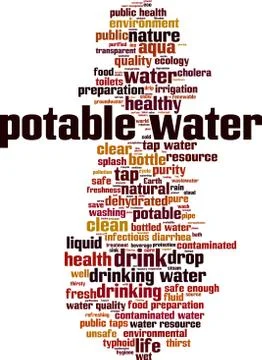 Potable water word cloud Stock Illustration