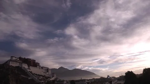 Potala Palace, Lhasa, Tibet, timelapse Stock Footage