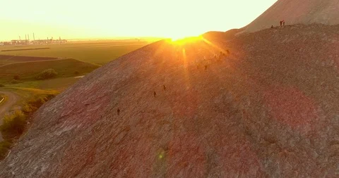 Potash salt ore extraction. Environmental pollution from industrial productio Stock Footage 116229894