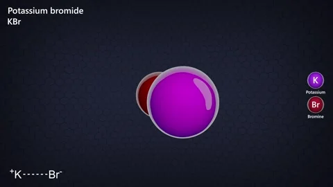 Potassium Bromide. 3D model. KBr. Dark background. 3D render Stock Footage 291684167