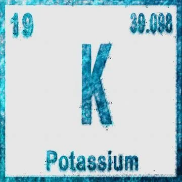 Potassium Chemical Element Blue on White Stock Illustration
