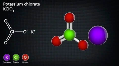 Potassium chlorate (KClO3). Seamless loop. Video stock 153663178