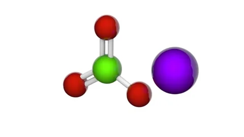 Potassium chlorate (KClO3). Seamless loop. White background. Stock Footage 153663192