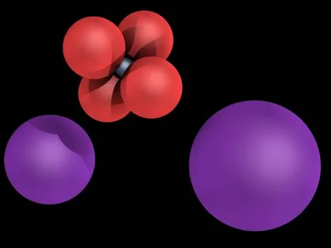 Potassium chromate molecule Stock Illustration