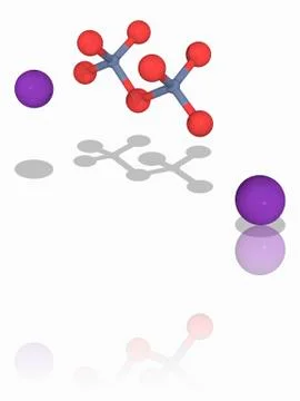 Potassium dichromate chemical compound molecule Stock Illustration
