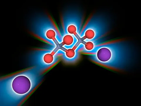 Potassium dichromate chemical compound molecule Stock Illustration