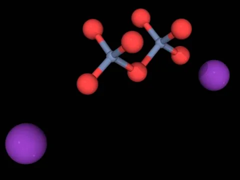 Potassium dichromate molecule Stock Illustration