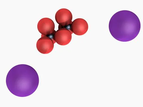 Potassium dichromate molecule Stock Illustration