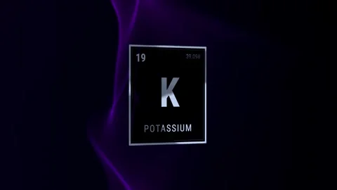 Potassium Element Symbol K Periodic Table 3D Render Stockbeeldmateriaal 334662803