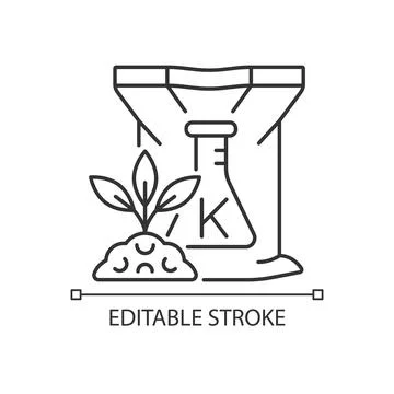 Potassium fertilizer linear icon Stock Illustration