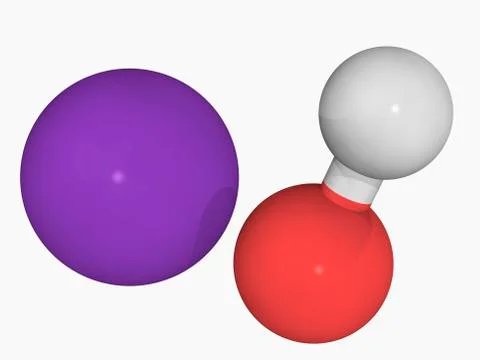 Potassium hydroxide molecule Stock Illustration