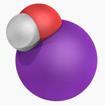 Potassium hydroxide molecule Stock Illustration