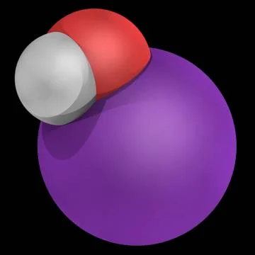 Potassium hydroxide molecule Stock Illustration