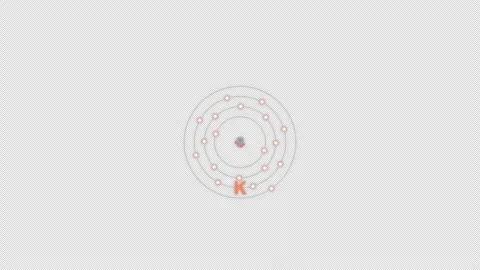 Potassium K Bohr Atom Model Clean No Text Animation Video Overlay Alpha 4K Видео 339371305