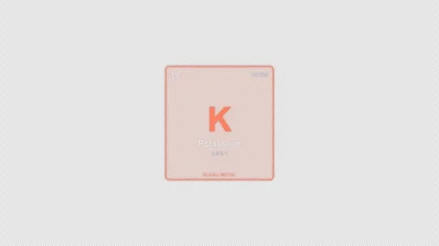 Potassium K Periodic Table Element Tile Labeled Animation Video Overlay Alpha 4K Stock-Footage 339371268