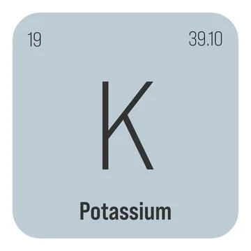 Potassium, K, periodic table element 스톡 일러스트