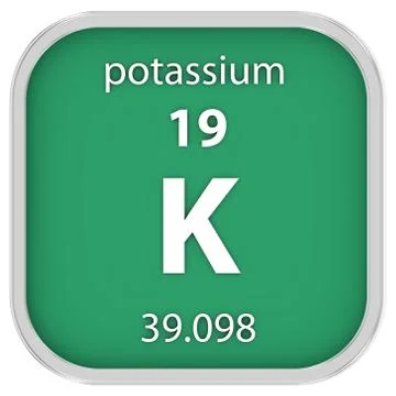 Potassium material sign Stock Photos