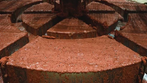 Potassium salt flotation process with machine tool at plant Stock Footage 292073741