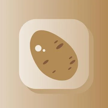 Potato 3d button outline icon. Healthy nutrition concept. Potato 3d symbol sign Stock Illustration