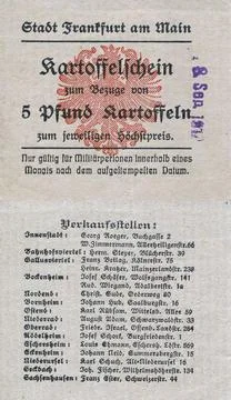 Potato allocation slip 库存照片