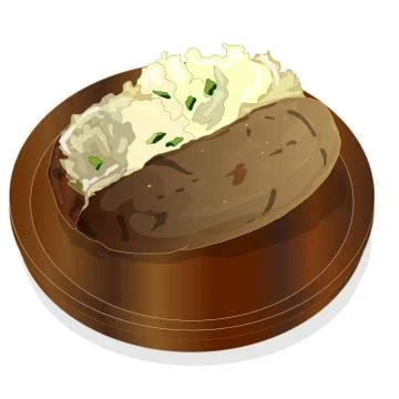 Potato BBQ illustration. Vector. Stock Illustration