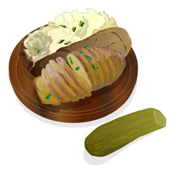 Potato BBQ illustration. Vector. Stock Illustration