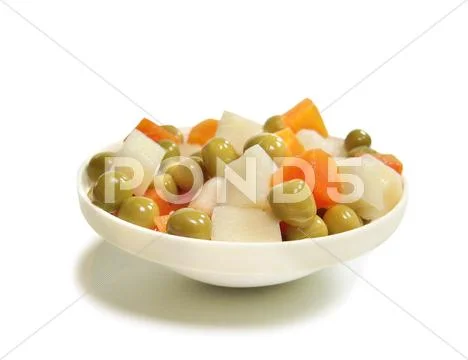 Potato, carrot and pea Stock Photos