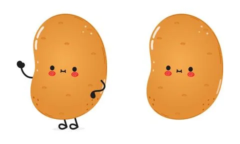 Potato character. Vector hand drawn cartoon kawaii character illustration i.. Stock Illustration