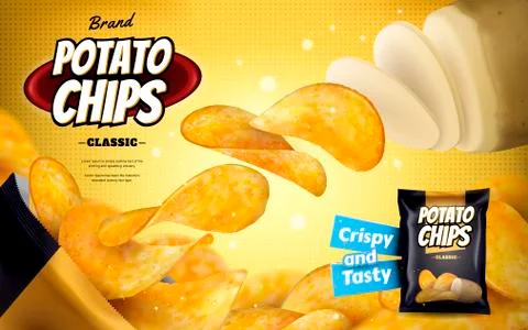 Potato chip ads Stock Illustration