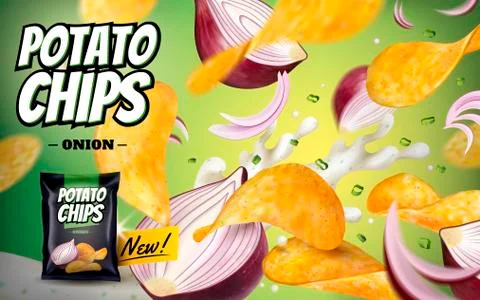 Potato chip ads Stock Illustration
