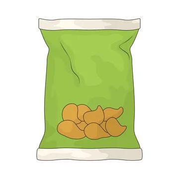 Potato chip bag illustration Stock Illustration