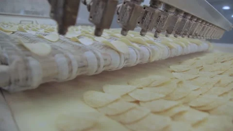 Potato Chip Production Line Stock Footage 157746175