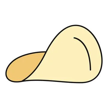 Potato chip snack flat vector illustration icon Illustrazione stock