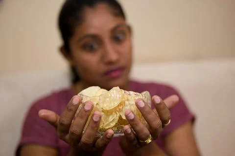Potato Chip Temptation Stock Photos