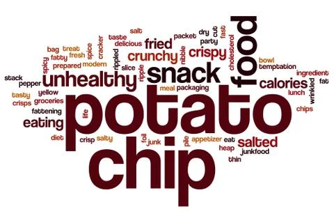 Potato chip word cloud Stock Illustration