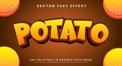 Potato chips 3d Chocolate text style Stock Illustration