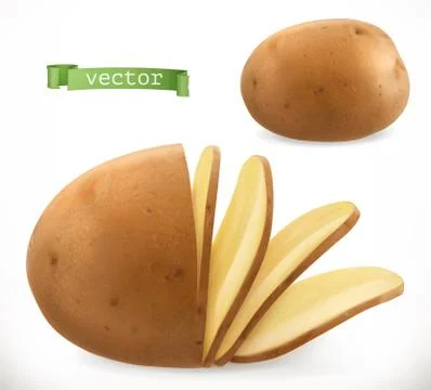 Potato chips. 3d realistic vector icon Stock Illustration