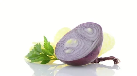 Potato chips and onion Stock Footage