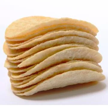 Potato chips are stacked Stock Photos