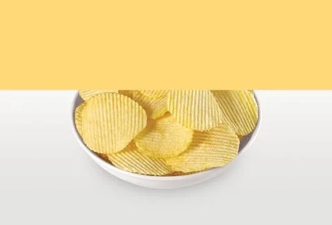 Potato chips background. Collection. - Image Stock Photos